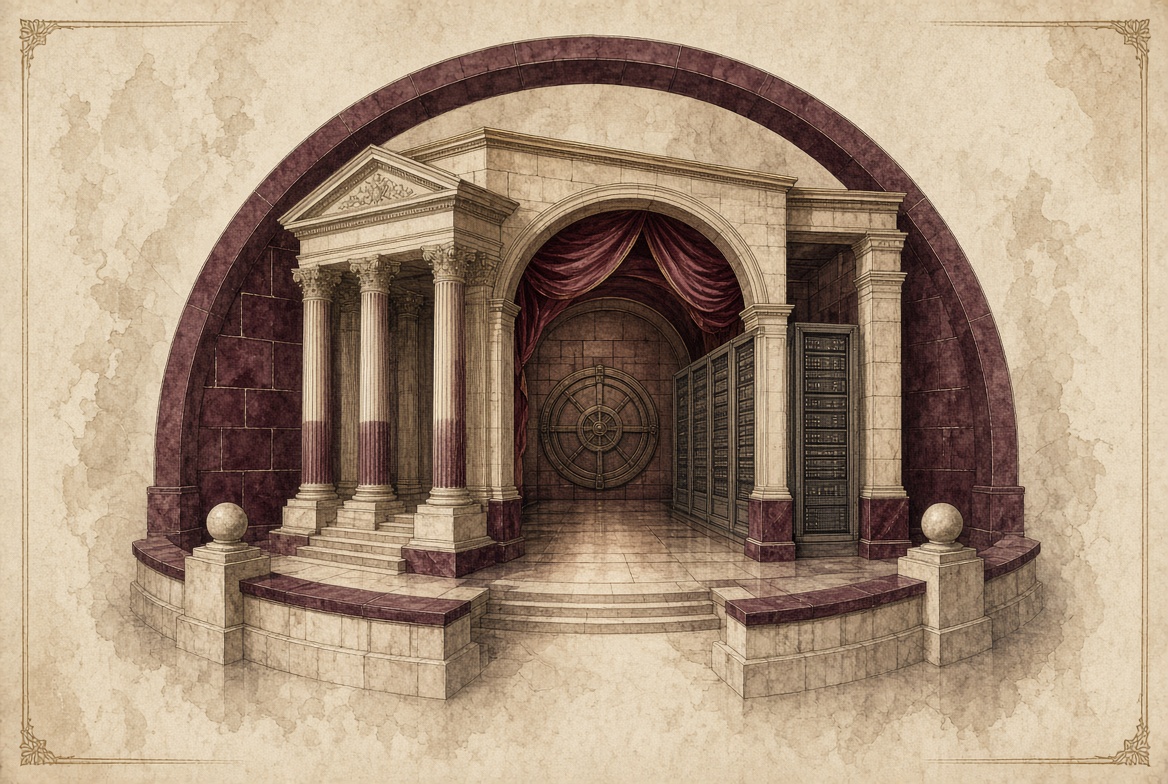 Classical vault-like secure infrastructure housing private AI systems